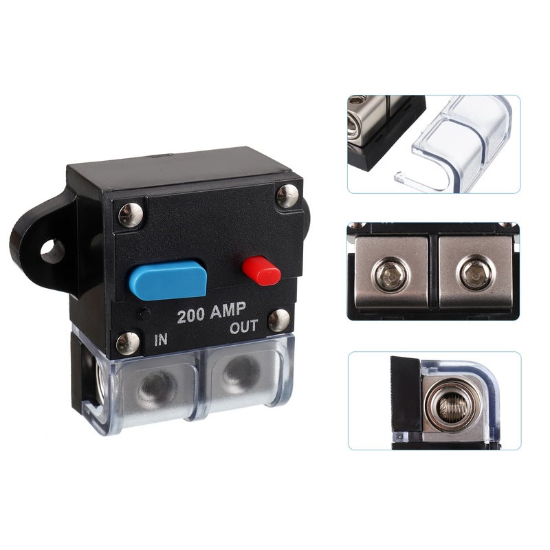 EPLZON 200A Resettable Circuit Breaker - 200 Amp Self Recovery with Manual Reset Button for Car Audio & Amps Protection - Image 3